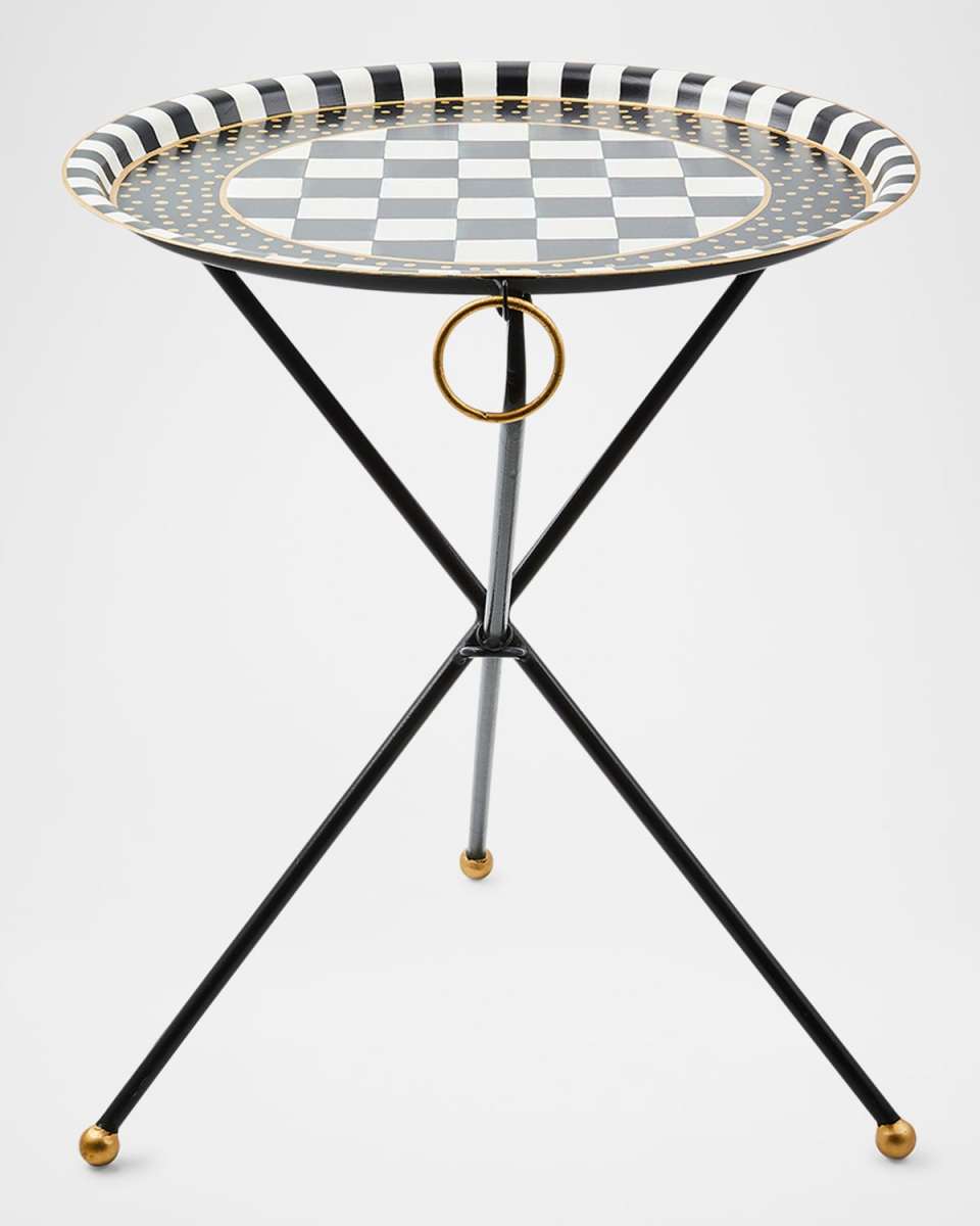 Tilt Top Black Tripod Table